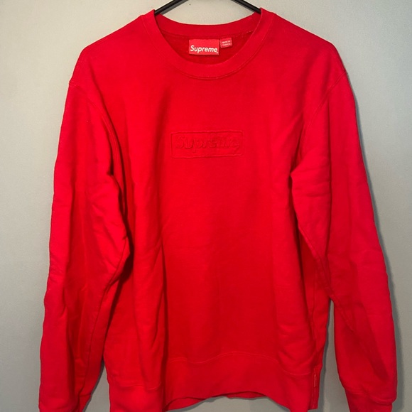 Supreme Red Embroidered Crewneck